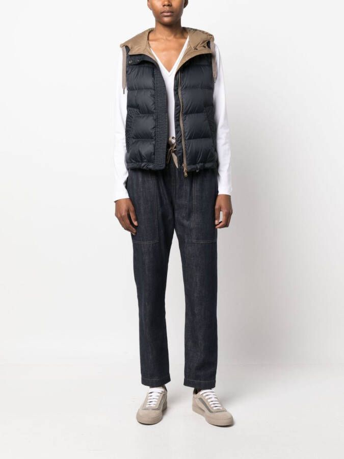 Brunello Cucinelli Bodywarmer met capuchon Blauw