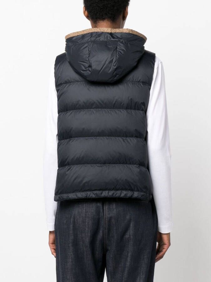 Brunello Cucinelli Bodywarmer met capuchon Blauw