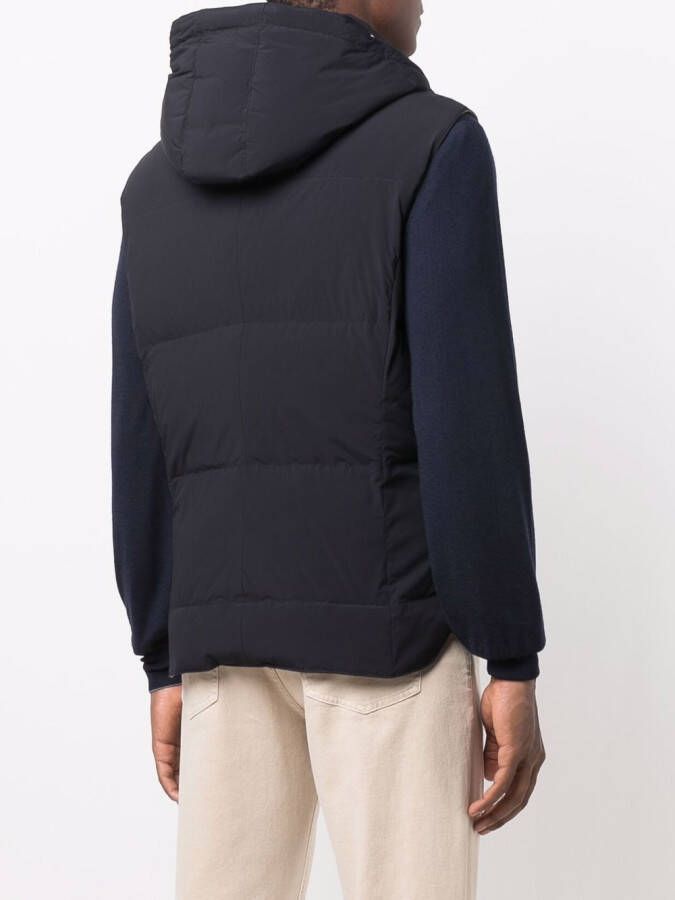 Brunello Cucinelli Bodywarmer met capuchon Blauw