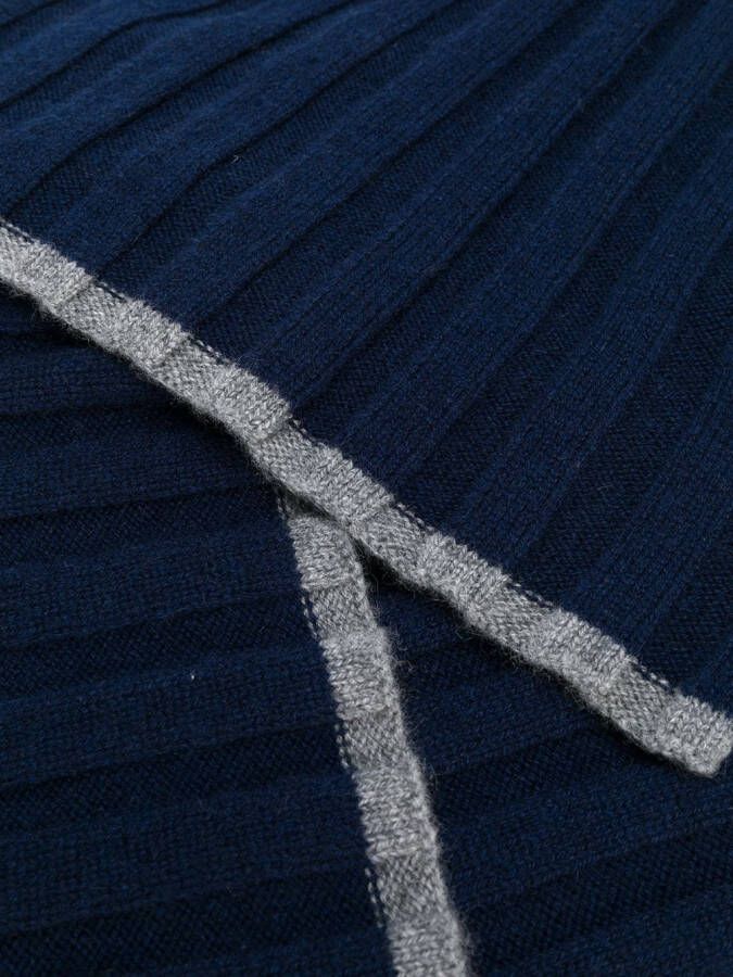 Brunello Cucinelli Breed geribde sjaal Blauw
