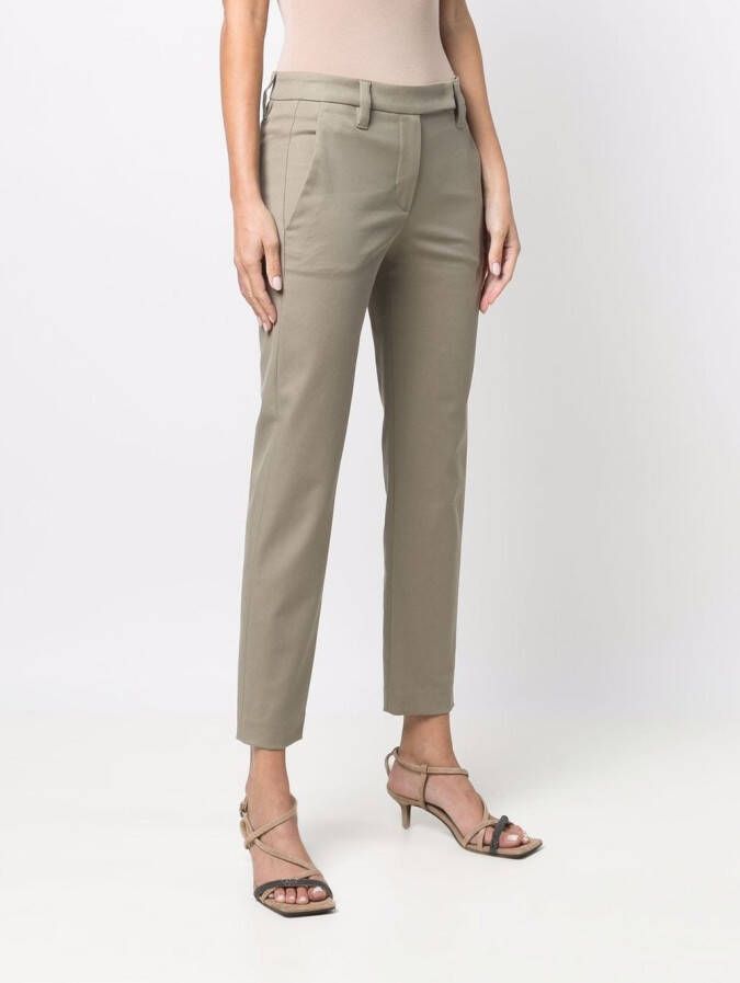 Brunello Cucinelli Broek met elastische taille Groen