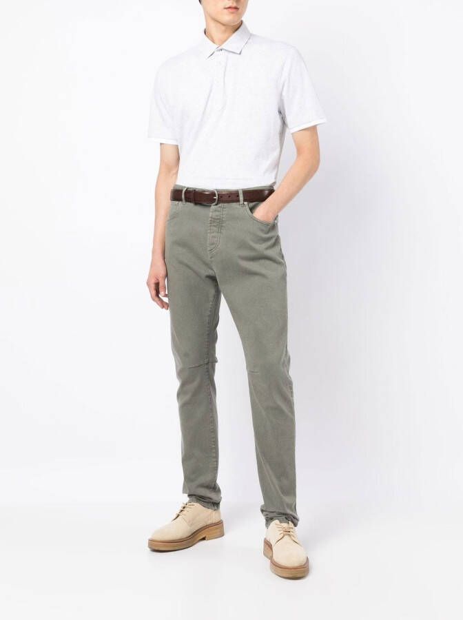 Brunello Cucinelli Broek met opgerolde zoom Groen