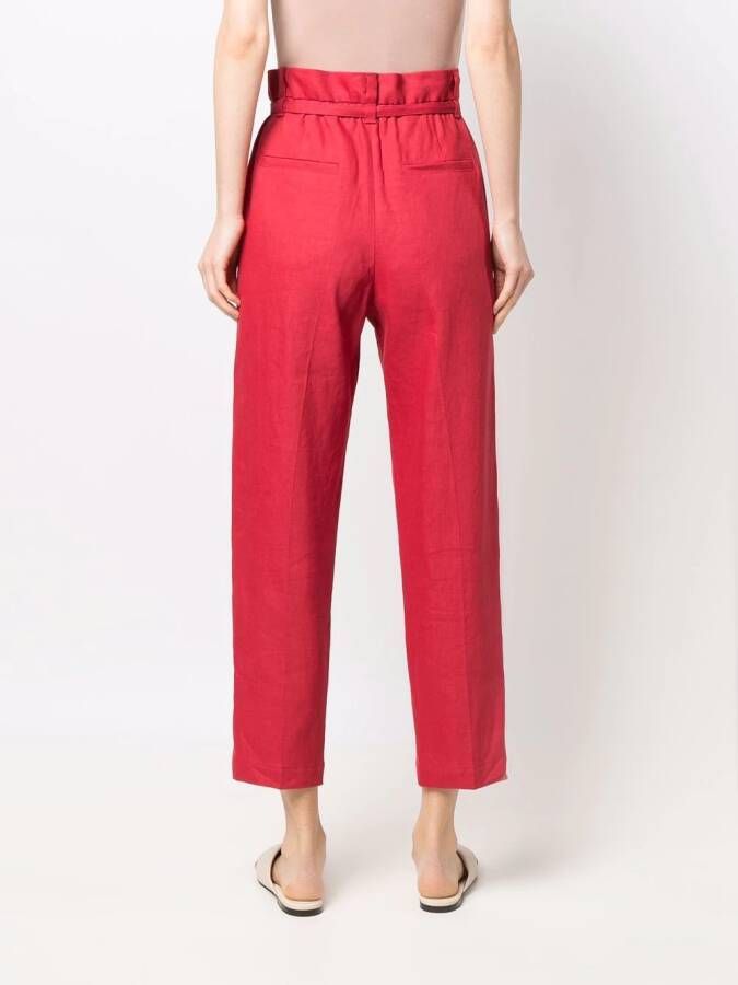 Brunello Cucinelli Broek met paperbag taille Rood