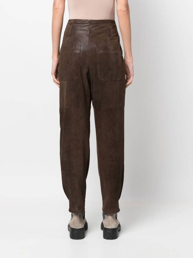 Brunello Cucinelli Broek met toelopende pijpen Bruin