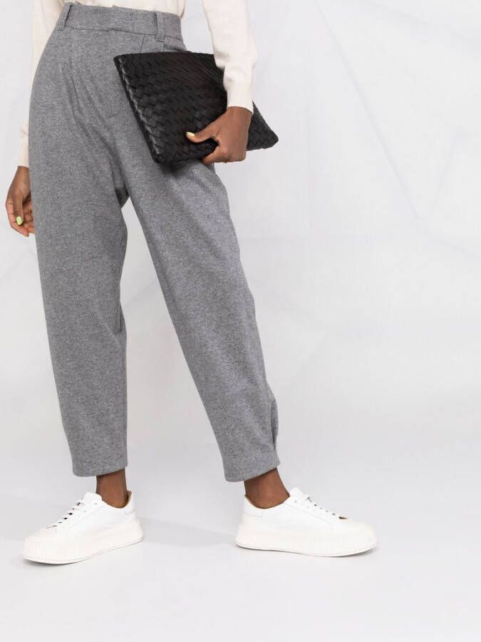 Brunello Cucinelli Broek met toelopende pijpen Grijs