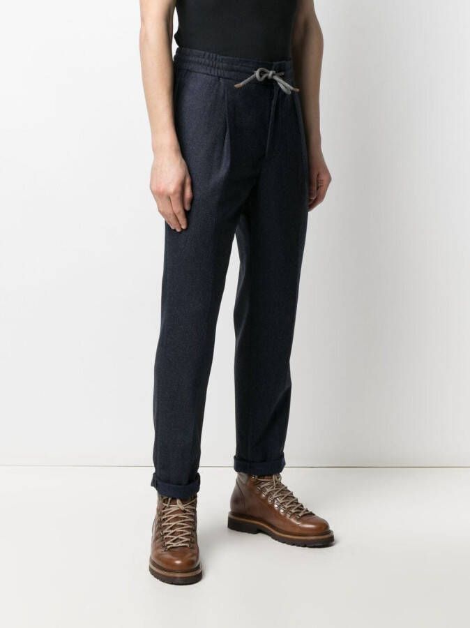 Brunello Cucinelli Broek met trekkoord Blauw