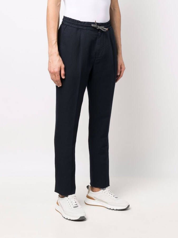 Brunello Cucinelli Broek met trekkoord Blauw