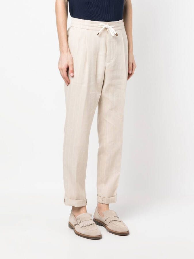 Brunello Cucinelli Broek met trekkoordtaille Beige