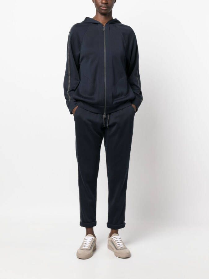 Brunello Cucinelli Broek met trekkoordtaille Blauw