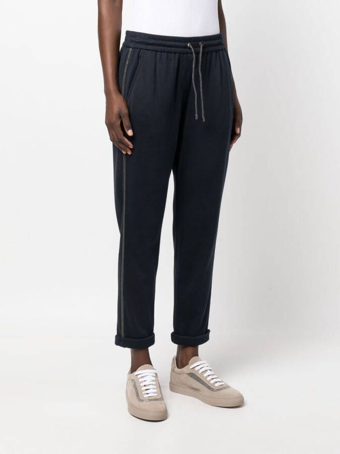 Brunello Cucinelli Broek met trekkoordtaille Blauw