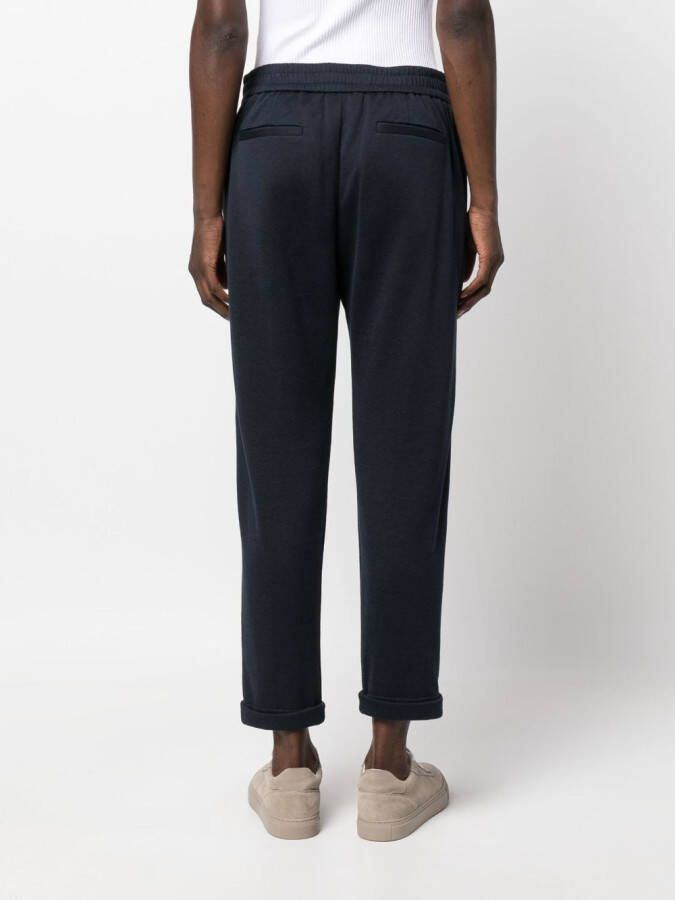 Brunello Cucinelli Broek met trekkoordtaille Blauw