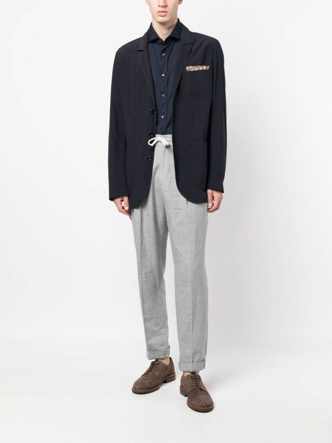 Brunello Cucinelli Broek met trekkoordtaille Grijs