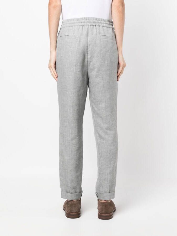 Brunello Cucinelli Broek met trekkoordtaille Grijs