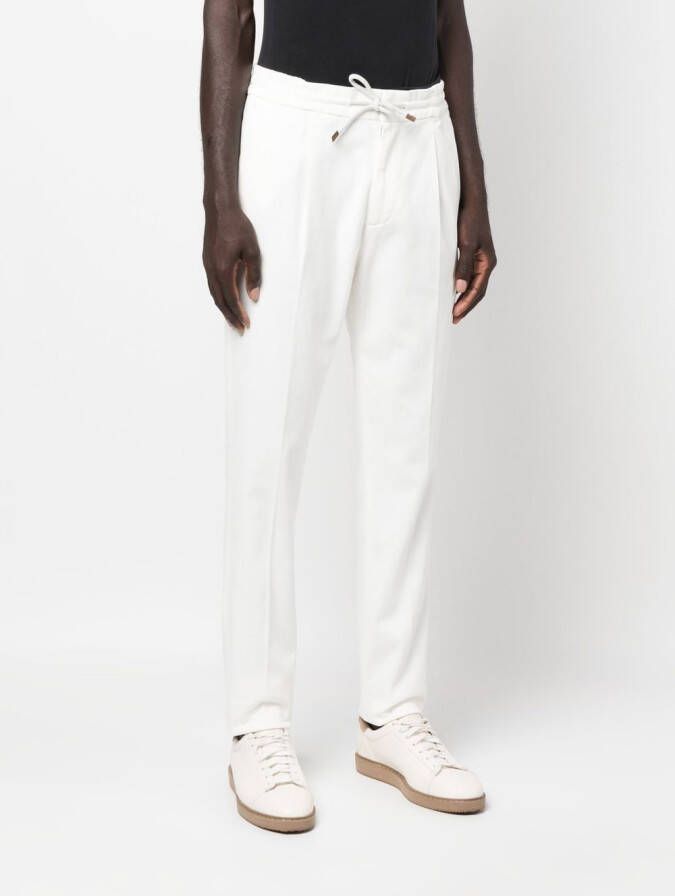 Brunello Cucinelli Broek met trekkoordtaille Wit
