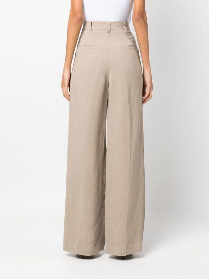 Brunello Cucinelli Broek met wijde pijpen Beige