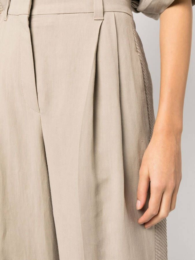 Brunello Cucinelli Broek met wijde pijpen Beige
