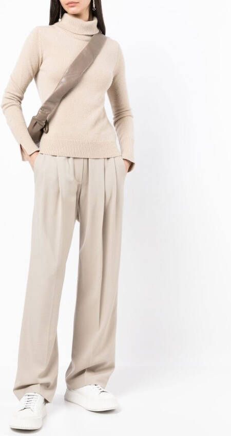 Brunello Cucinelli Broek met wijde pijpen Beige