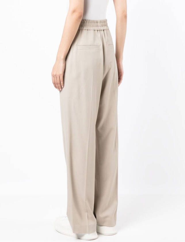 Brunello Cucinelli Broek met wijde pijpen Beige