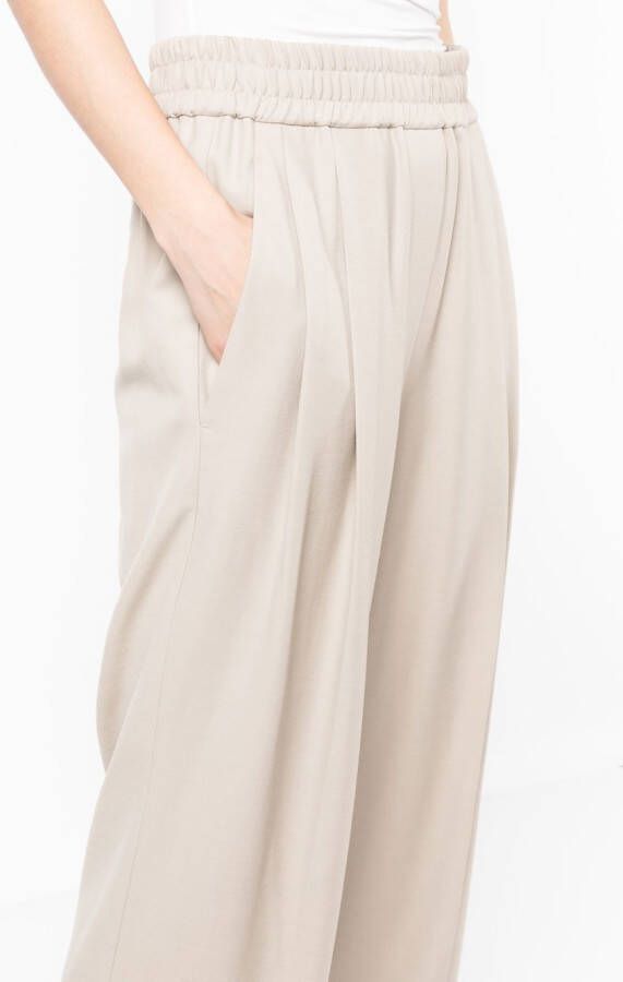 Brunello Cucinelli Broek met wijde pijpen Beige
