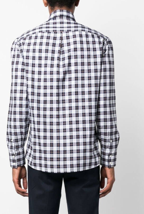 Brunello Cucinelli Geruit overhemd Blauw