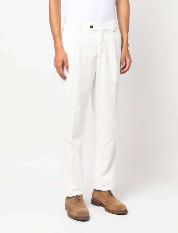 Brunello Cucinelli Chino met asymmetrische sluiting Wit