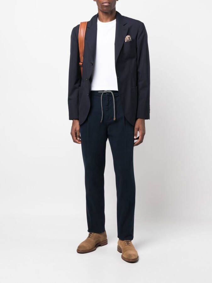 Brunello Cucinelli Chino met trekkoord Blauw