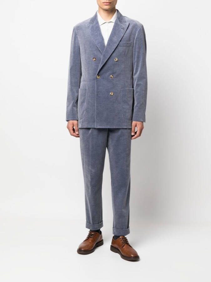 Brunello Cucinelli Colbert met dubbele rij knopen Blauw