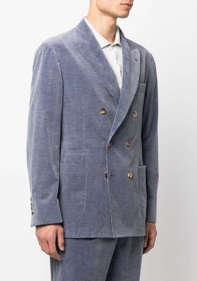 Brunello Cucinelli Colbert met dubbele rij knopen Blauw