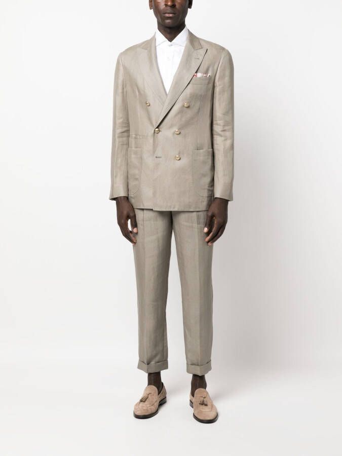 Brunello Cucinelli Colbert met dubbele rij knopen Groen