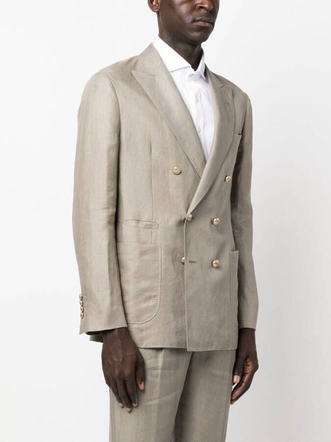 Brunello Cucinelli Colbert met dubbele rij knopen Groen
