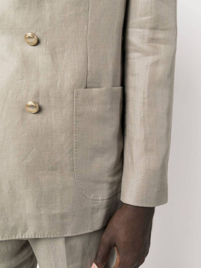 Brunello Cucinelli Colbert met dubbele rij knopen Groen