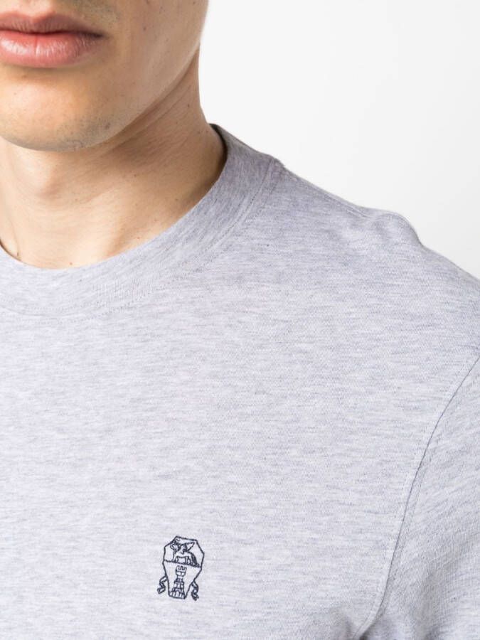 Brunello Cucinelli T-shirt met ronde hals Grijs