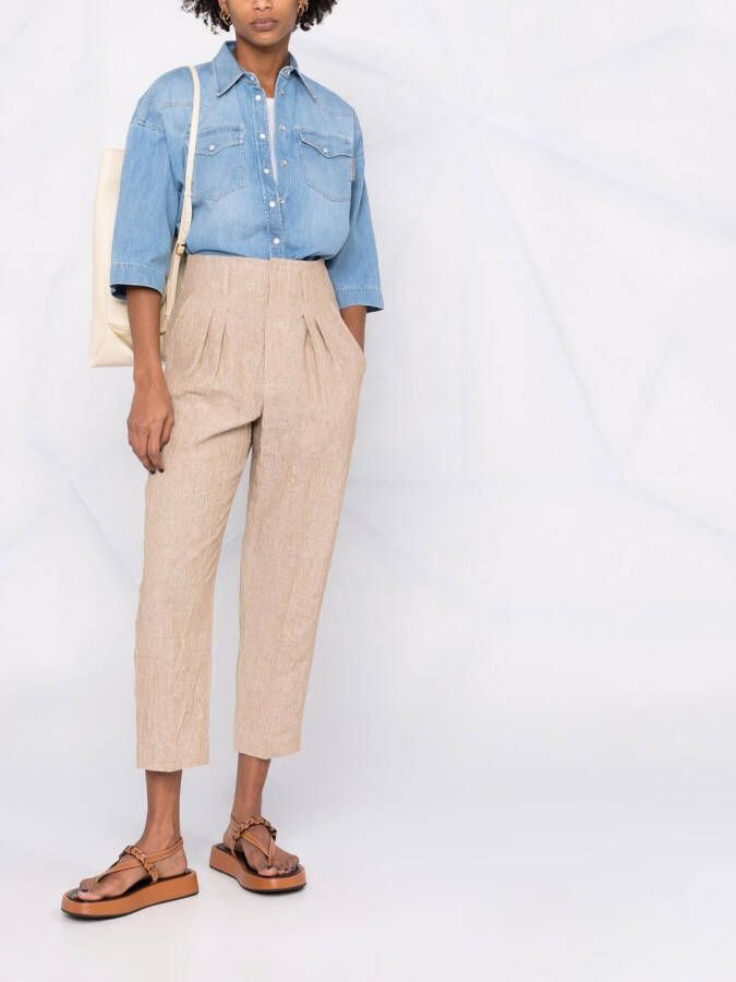 Brunello Cucinelli Cropped broek Beige