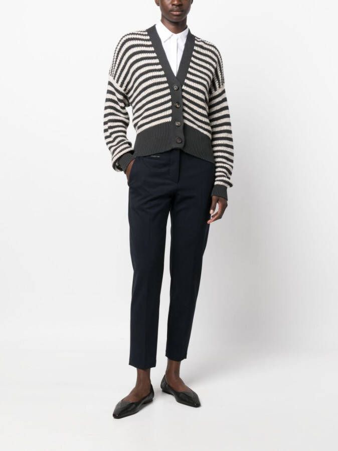 Brunello Cucinelli Cropped pantalon Blauw