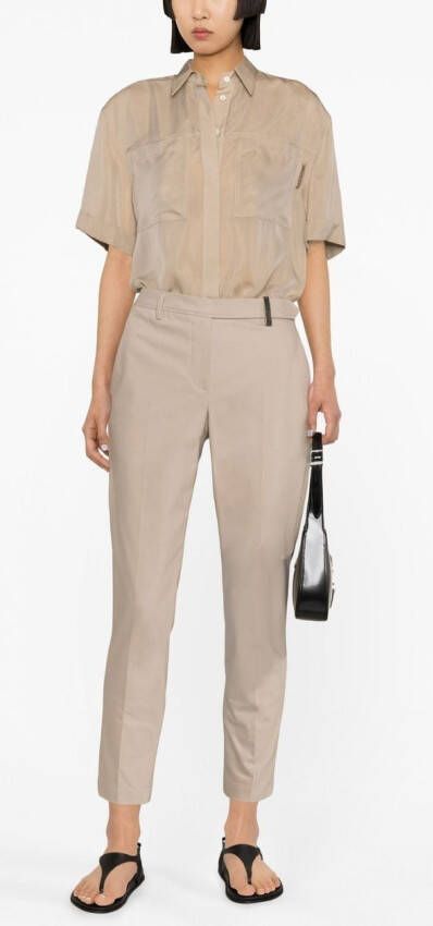 Brunello Cucinelli Cropped broek Beige