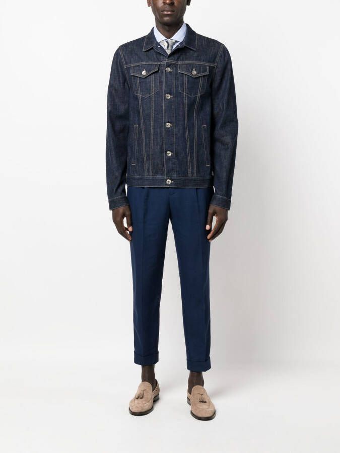 Brunello Cucinelli Cropped pantalon Blauw