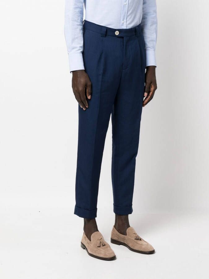 Brunello Cucinelli Cropped pantalon Blauw
