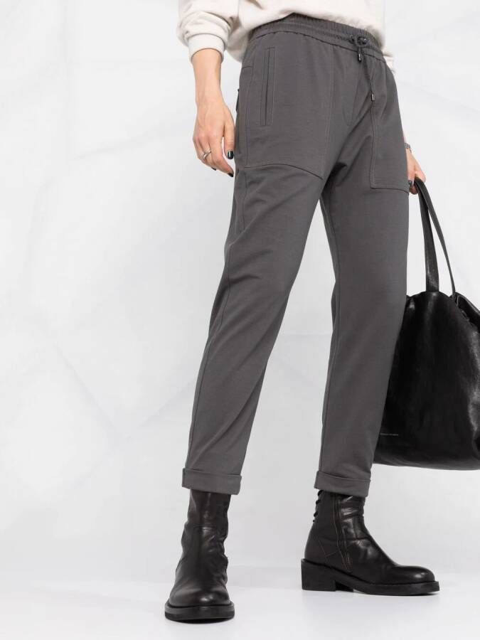Brunello Cucinelli Cropped trainingsbroek Grijs
