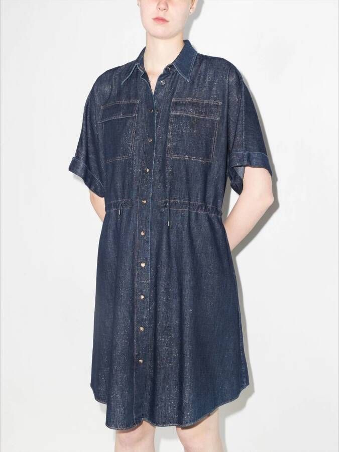 Brunello Cucinelli Denim blousejurk Blauw
