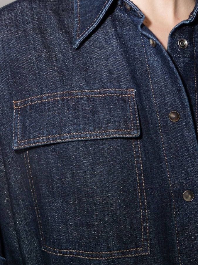 Brunello Cucinelli Denim blousejurk Blauw