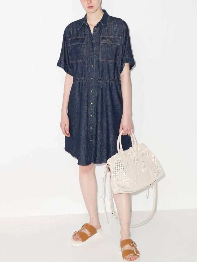 Brunello Cucinelli Denim blousejurk Blauw