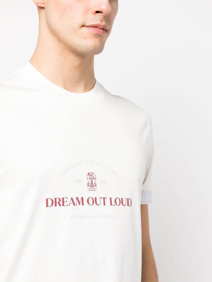 Brunello Cucinelli T-shirt met tekst Wit