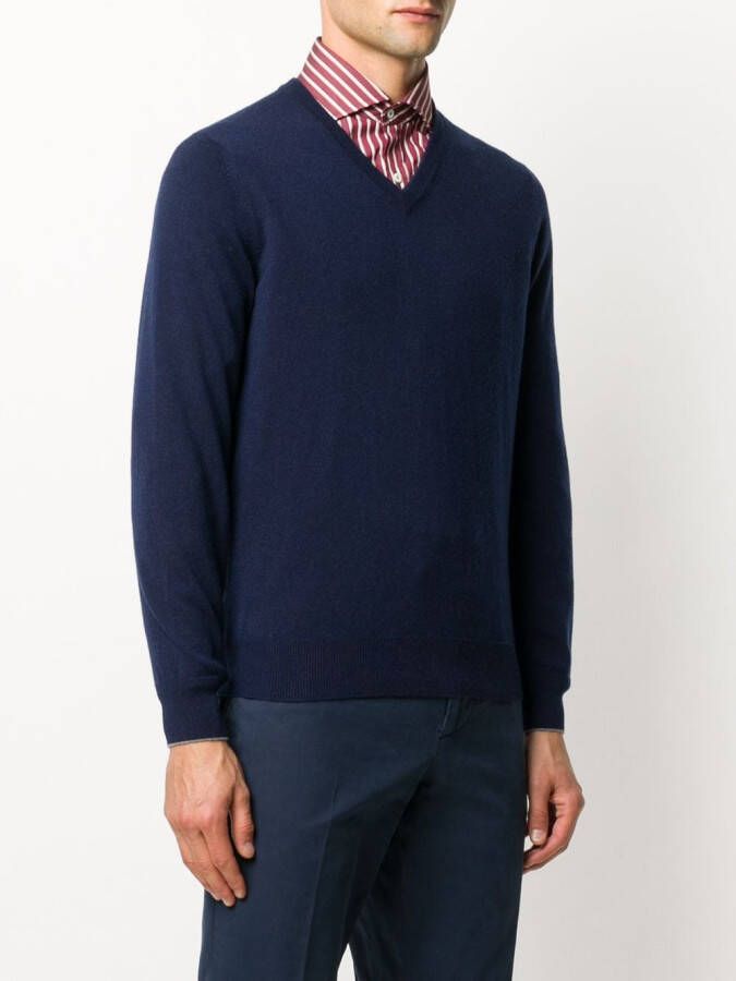Brunello Cucinelli Effen trui Blauw