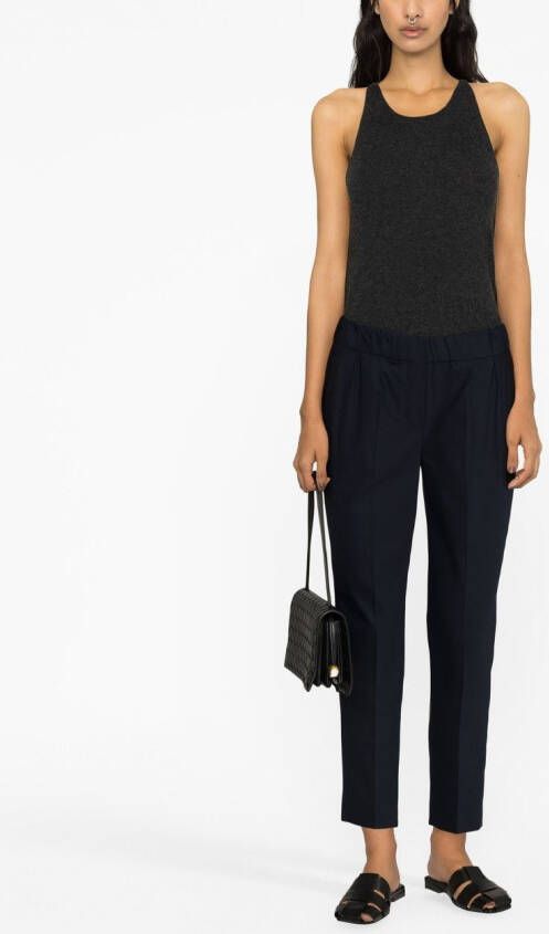 Brunello Cucinelli Pantalon met elastische taille Blauw