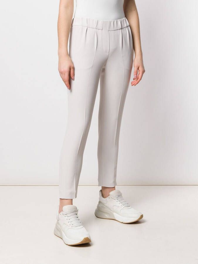 Brunello Cucinelli elastische broek met toelopende pijpen Beige