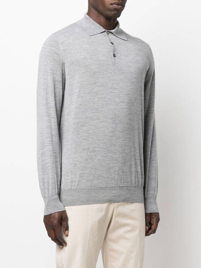 Brunello Cucinelli Gebreid poloshirt Grijs