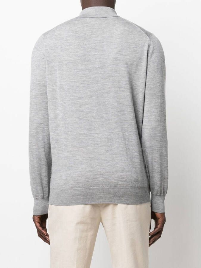 Brunello Cucinelli Gebreid poloshirt Grijs