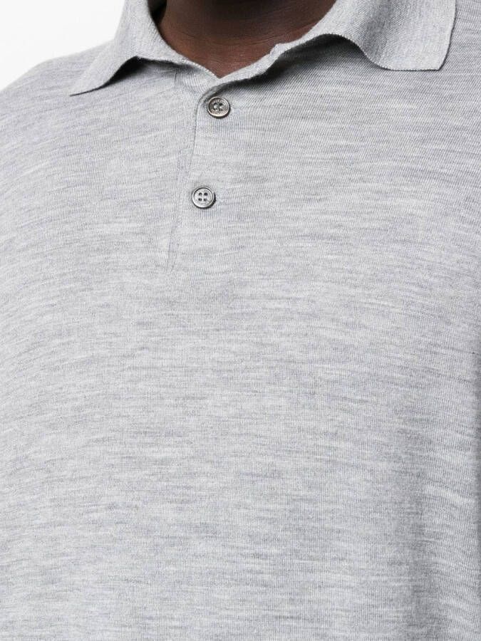 Brunello Cucinelli Gebreid poloshirt Grijs