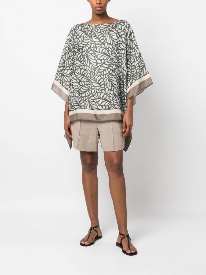 Brunello Cucinelli Gedrapeerde blouse Groen