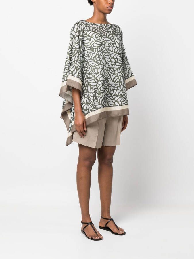 Brunello Cucinelli Gedrapeerde blouse Groen